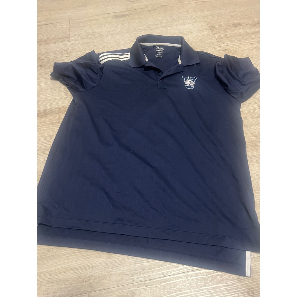 Adidas Golf Yale Bulldogs ClimaCool Polo Shirt Mens L Navy Blue Short Sleeve Vtg